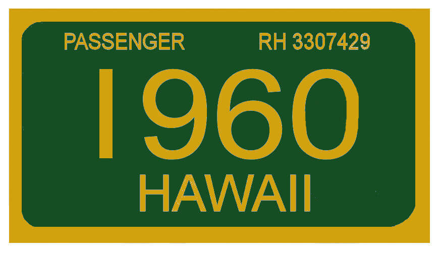 1960 Hawaii Registration Sticker
